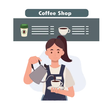 Female barista  Illustration