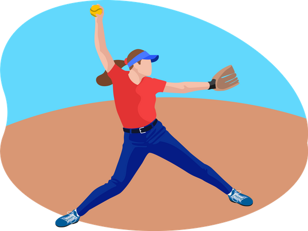 Female baseball player  Illustration