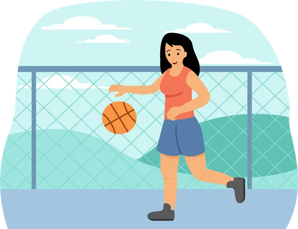 Female Basketball Player  Illustration