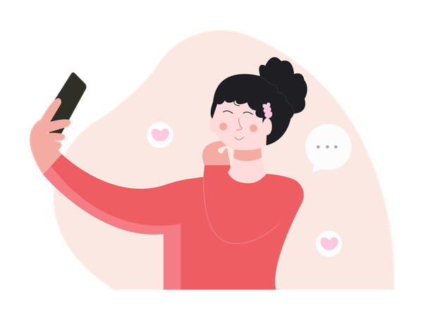 Female Beauty Content Creator  Illustration