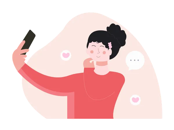 Female Beauty Content Creator  Illustration