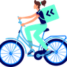 illustration female bicycle courier