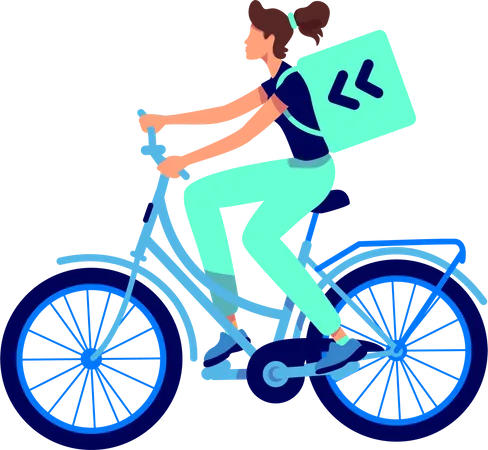 Female bicycle courier  Illustration