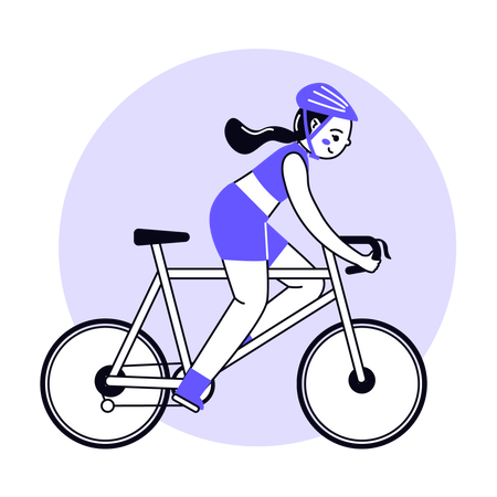 Female Bicycle Rider Illustration