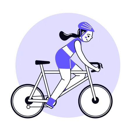 Female Bicycle Rider  Illustration