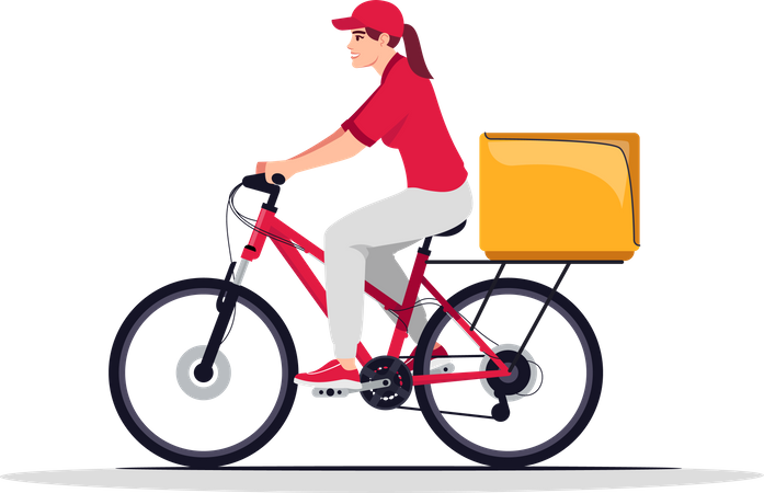 Female bike courier  Illustration