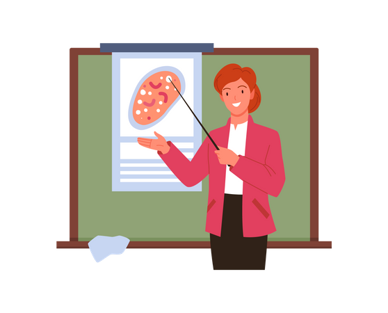 Female biology teacher  Illustration