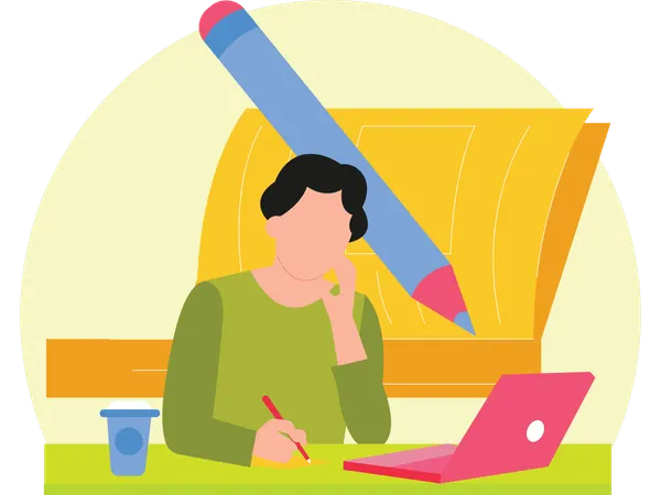 Female Blog Writer  Illustration