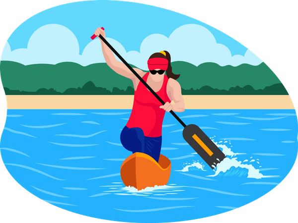 Female Boating player  Illustration