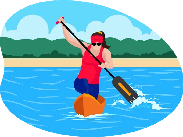 Female Boating player  Illustration