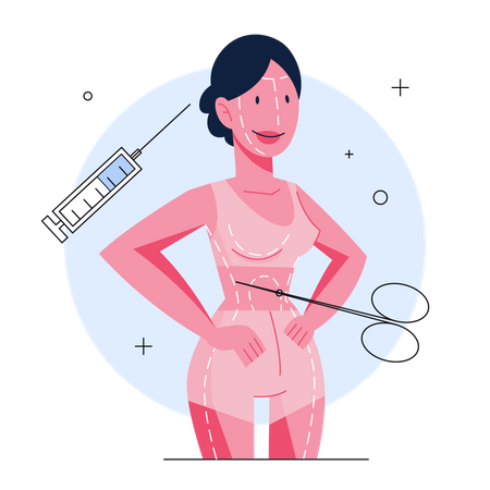 Female body Plastic Surgeon Illustration