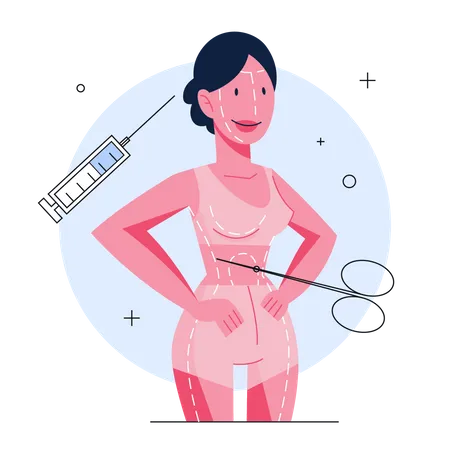 Female body Plastic Surgeon Illustration