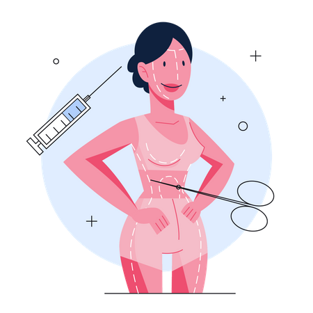 Female body Plastic Surgeon  Illustration