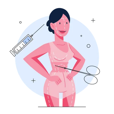 Female body Plastic Surgeon  Illustration