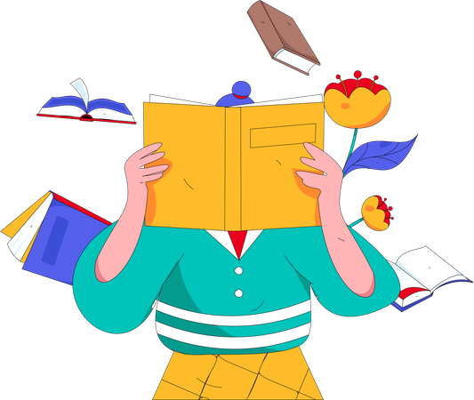 Female Book Reader  Illustration