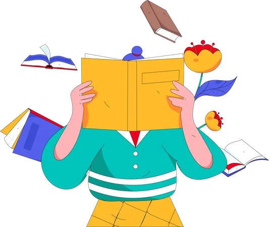 Female Book Reader  Illustration