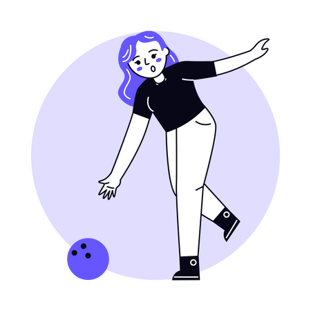 Female Bowling Player  Illustration