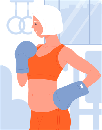 Female boxer  Illustration