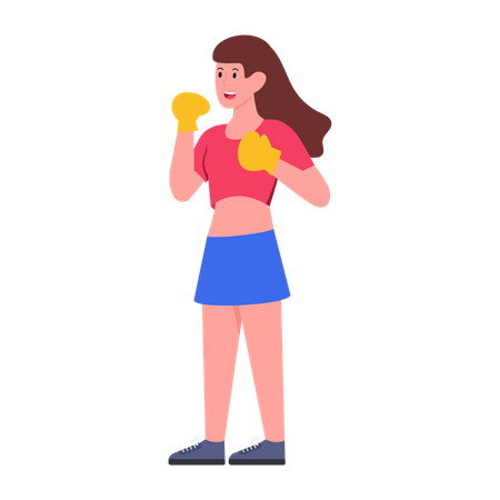 Female Boxer Illustration