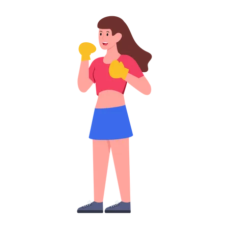 Female Boxer  Illustration