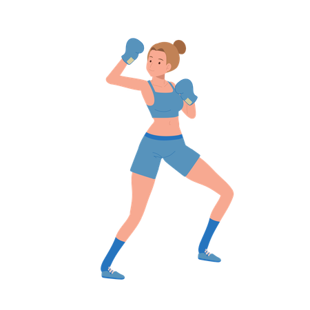 Female Boxer  Illustration