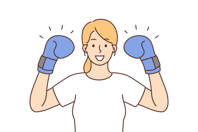 Female boxer  Illustration