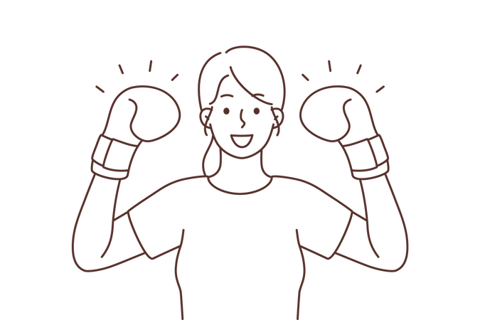 Female boxer  Illustration