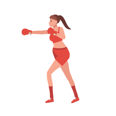 Female Boxer in Gym Workout Session  Illustration