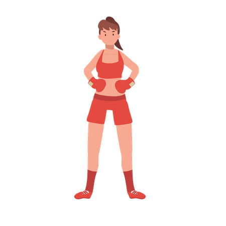 Female Boxer in Gym Workout Session  Illustration