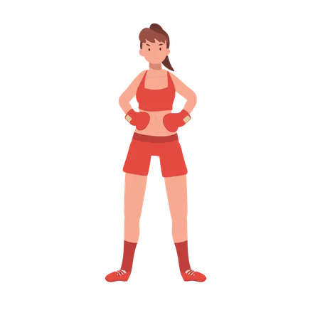 Female Boxer in Gym Workout Session  Illustration