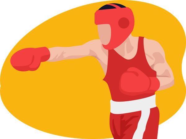 Female boxing player Illustration