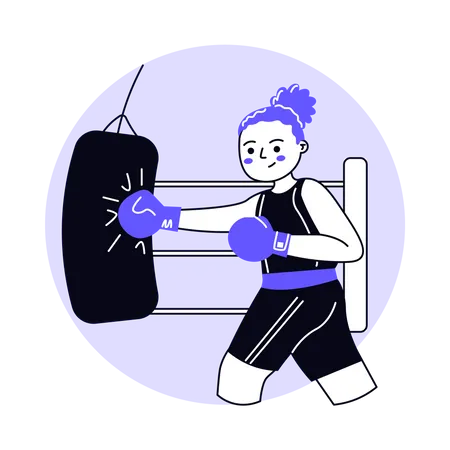 Female Boxing player Illustration