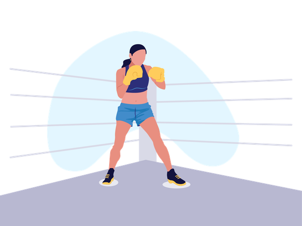 Female boxing player  Illustration