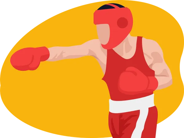 Female boxing player  Illustration