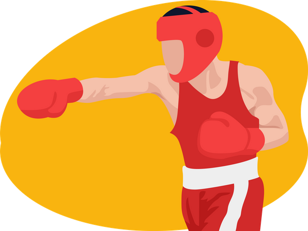 Female boxing player  Illustration