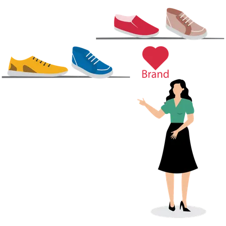 Female Brand designer working for footwear brand  Illustration