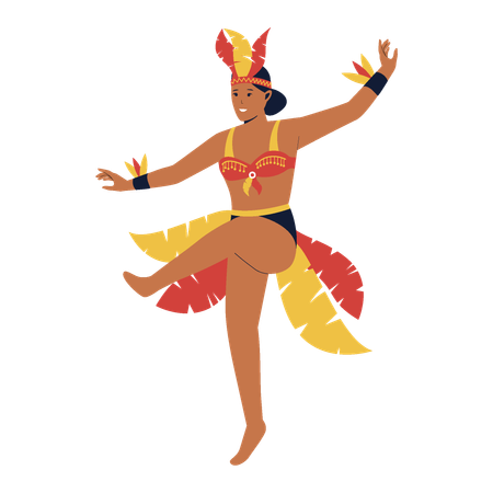 Female Brazilian doing samba danc  イラスト