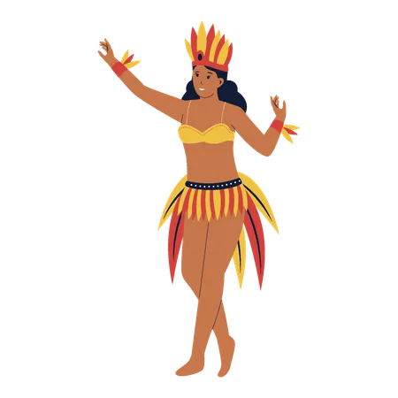Female Brazilian samba dancers  Illustration