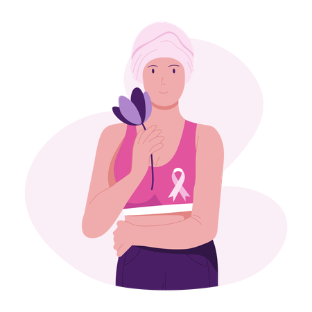 Female Breast Cancer survivor  Illustration