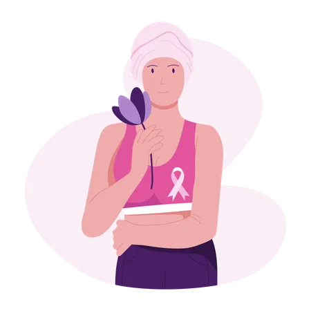 Female Breast Cancer survivor  Illustration