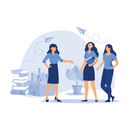 Female Business team communicating  Illustration