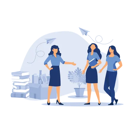 Female Business team communicating  Illustration