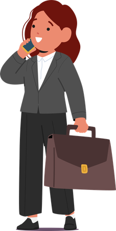 Female businesswoman with briefcase  Illustration