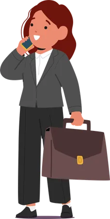 Female businesswoman with briefcase  Illustration