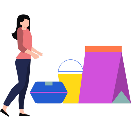 Female buying food  Illustration