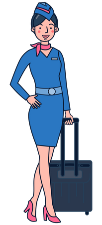 Female cabin crew Illustration