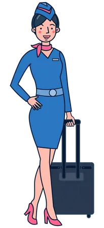 Female cabin crew  Illustration