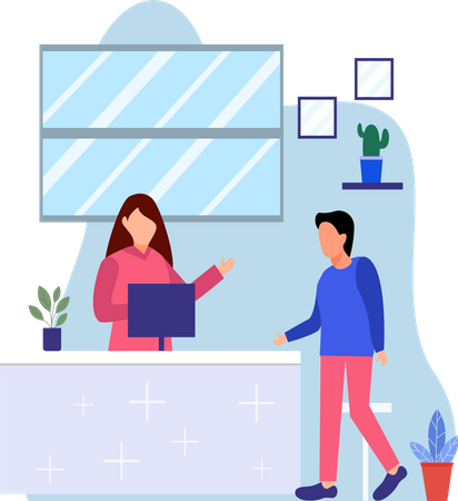 Female cafe owner  Illustration