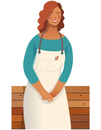 Female Cake shop Owner Illustration