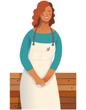 Female Cake shop Owner  Illustration